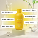 Sunny drip sunscreen bottle with Mayskin branding